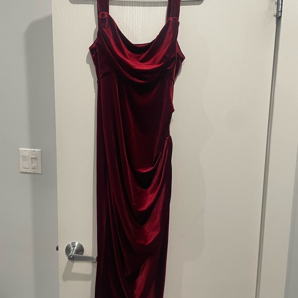 ASOS Design Maternity Burgundy Velvet Dress